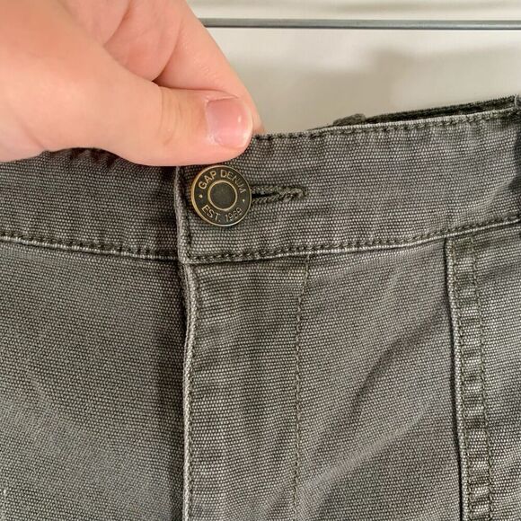 Gap Pants Women's 12 Solid Grey Pull On Elastic Waist High Rise - Picture 3 of 9